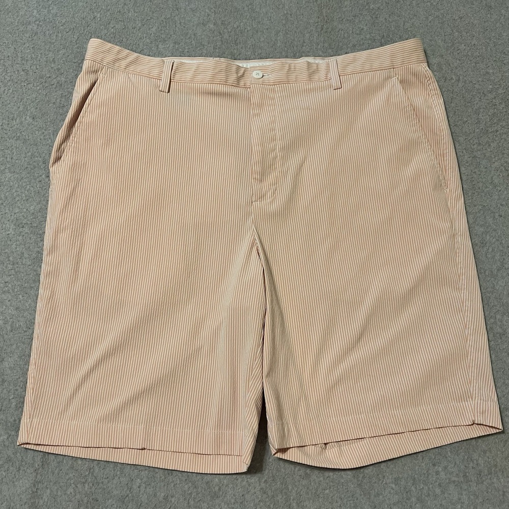 Footjoy Shorts Men's 40 Orange Seersucker Performance Stretch Movement Golf READ
